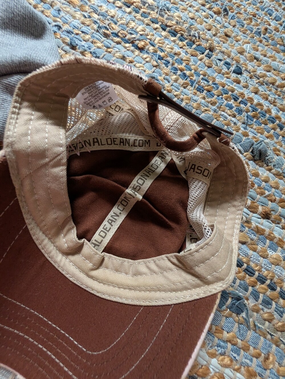 Jason Aldean Distressed Trucker Hat Pink Brown Mesh Snapback Country Concert - Picture 7 of 8